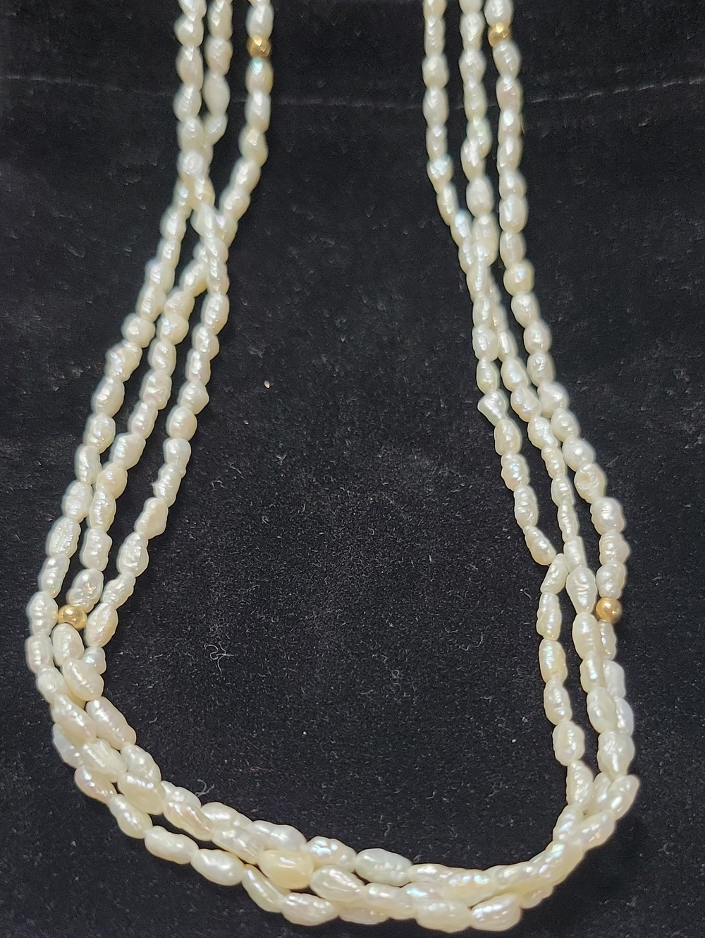 14k Freshwater Pearl Multi-Strand Necklace in Cream